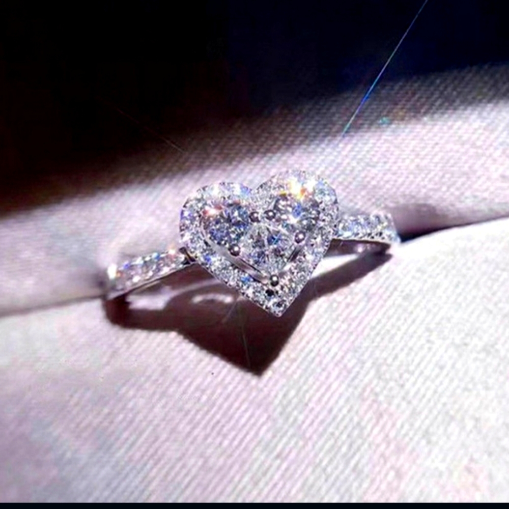 2.40 CT. T.W. Heart-Shaped Cubic Zirconia  Diamond Frame Ring in 10K White Gold